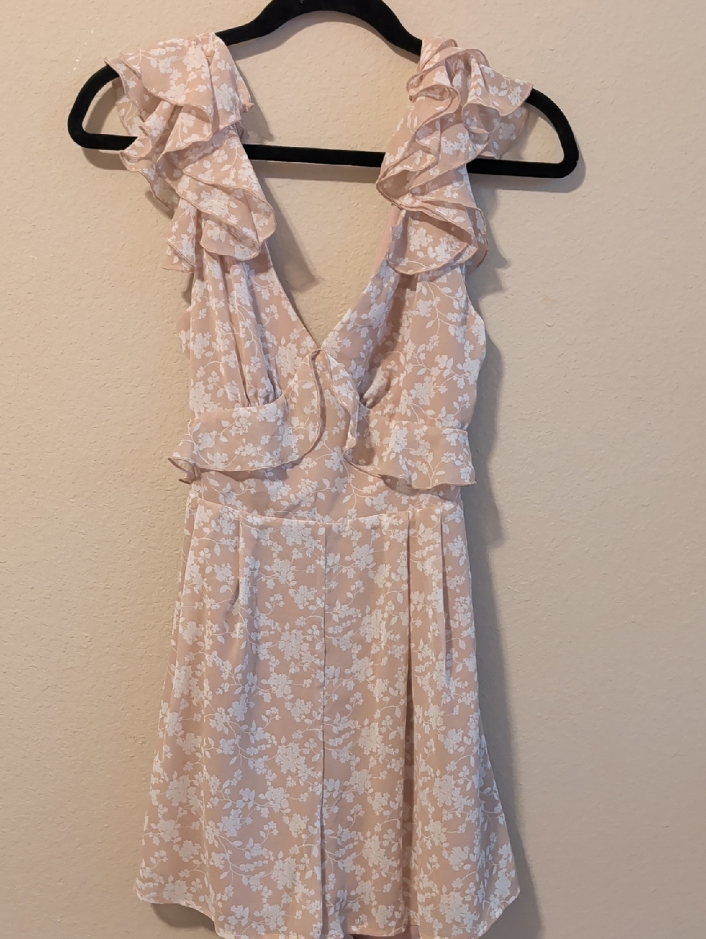 Blush Floral Ruffle Romper